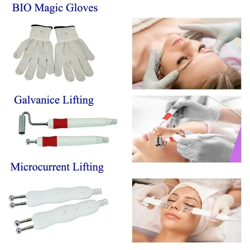 Au-8403 Galvanic BIO Face Lift Gloves Microcurrent Facial Toning  fast shipping
