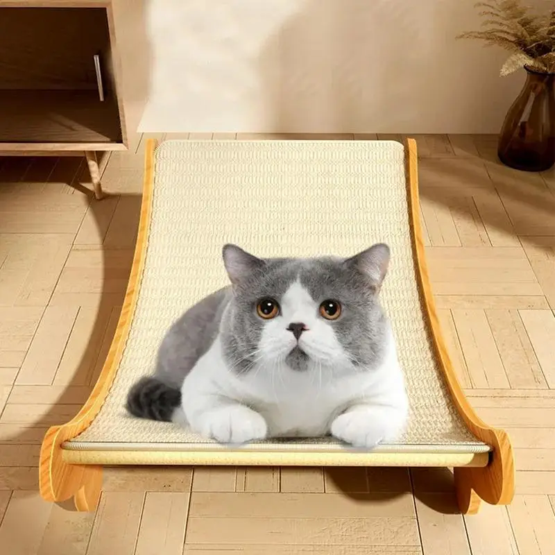 

Multifunction Wooden Cat Scratching Pad Detachable Wear-Resistant Cat Scratch Board with Sleeping Area for Kittens