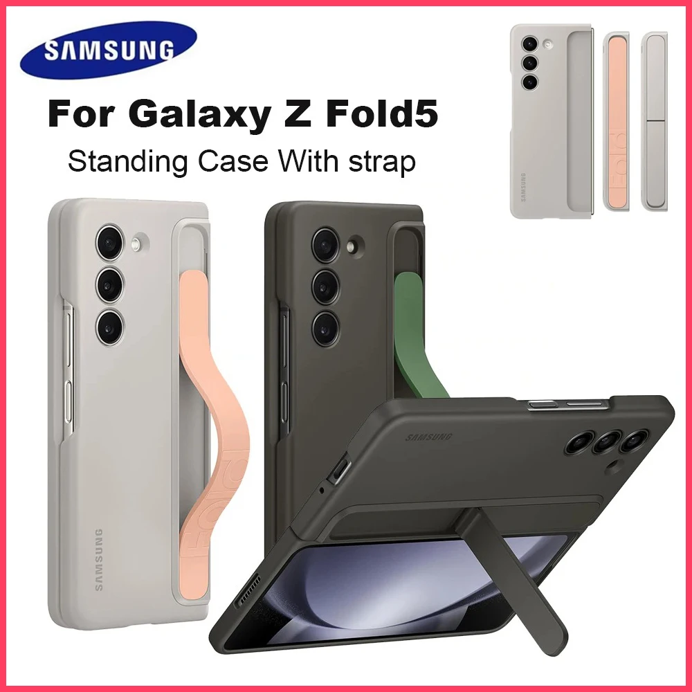 Original For Samsung Galaxy Z Fold5 Slim Standing Cover With strap Smartphone Standing Cover Shockproof EF-MF946