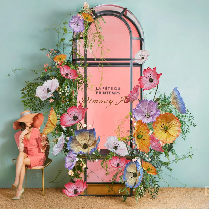 

Customized display decoration props flower walls background walls shop wedding decoration road guidance and the installation