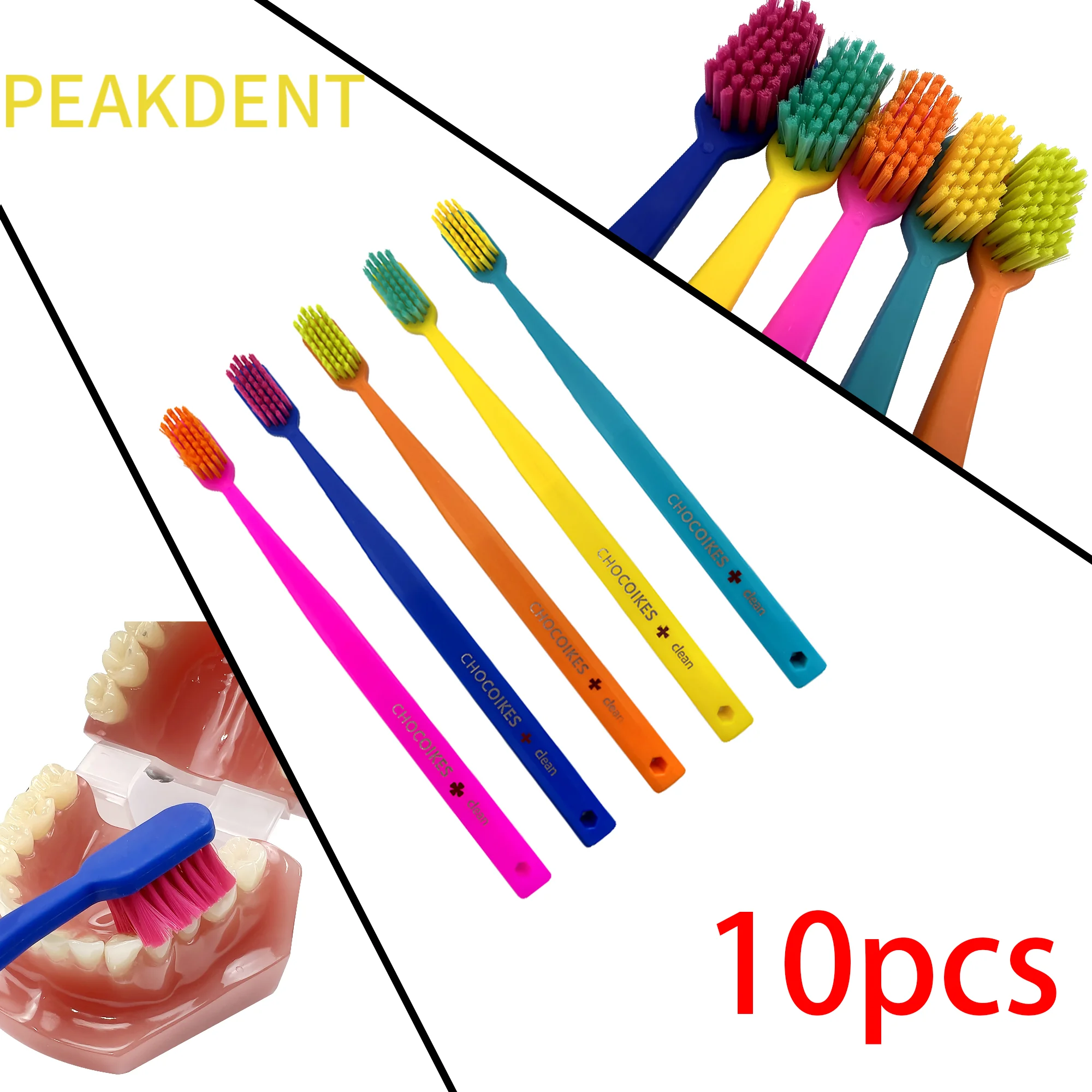 10pcs Soft Toothbrush Men Women Adult Household Tooth Brush Colorful Adult Toothbrush Portable Quality Daily Cleaning Toothbrush