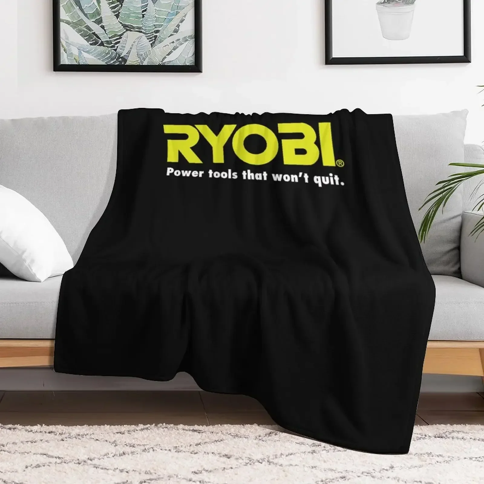 POWER TOOLS RYOBI LOGO Throw Blanket Bed Flannels Blankets