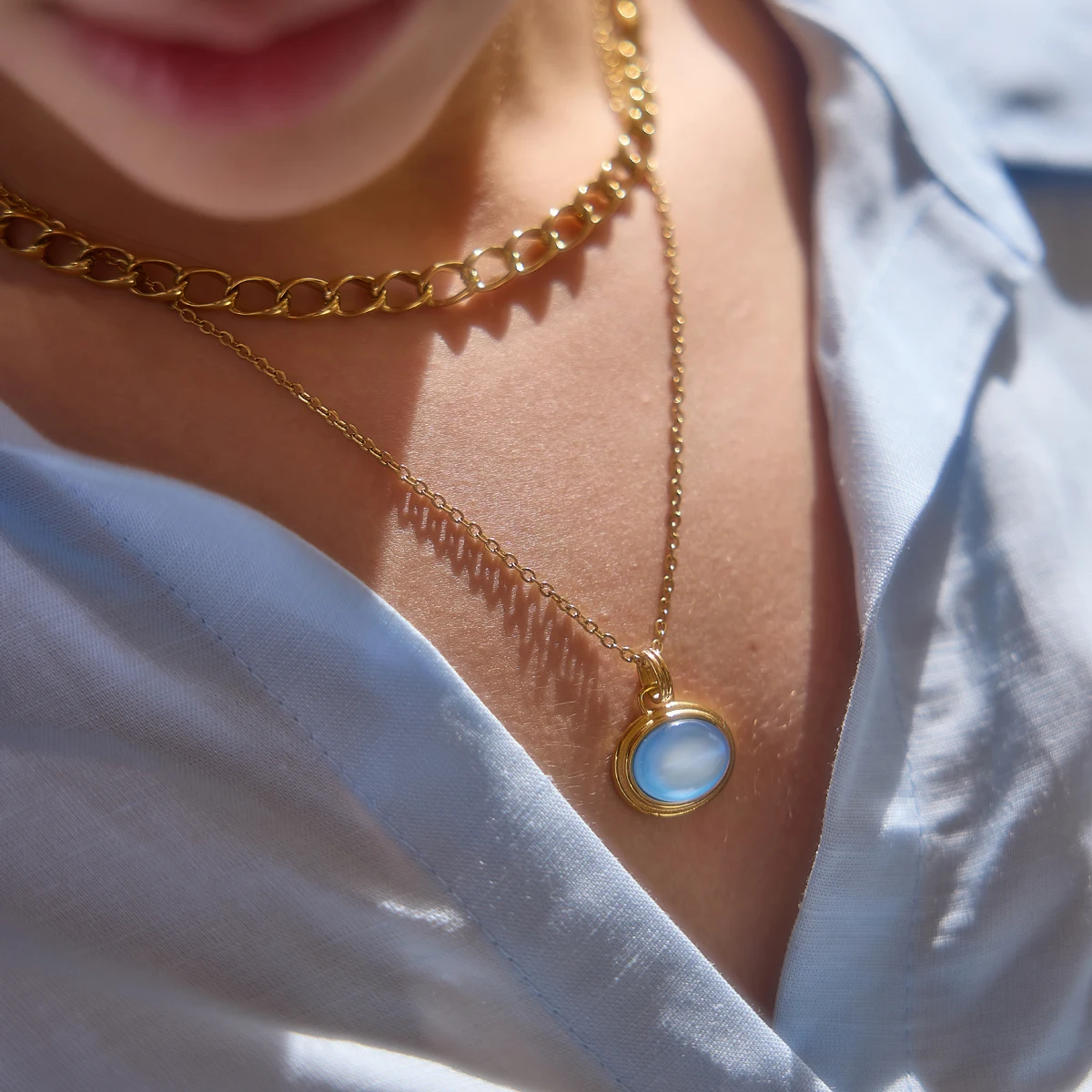 Yori Oval O-shaped Chain Necklace Trendy Stainless Steel High Quality Exquisite Diy Jewelry Gift Water Resistant Bijoux