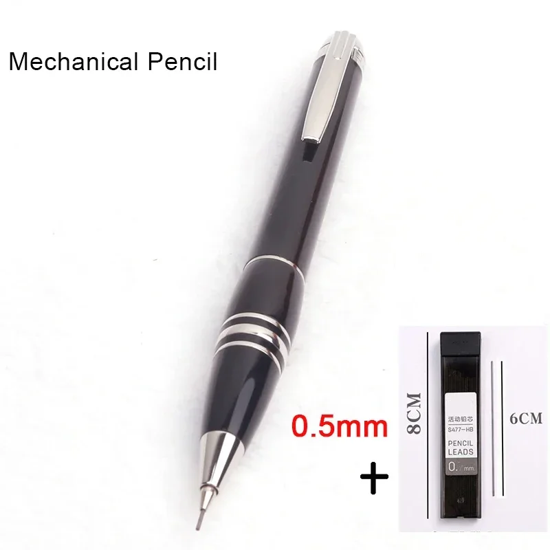 Luxuri MB Mechanical Pencil Twist Mechanism Black Precious Resin Barrel Platinum-plated Clip with Serial Number 05 Mm Lead