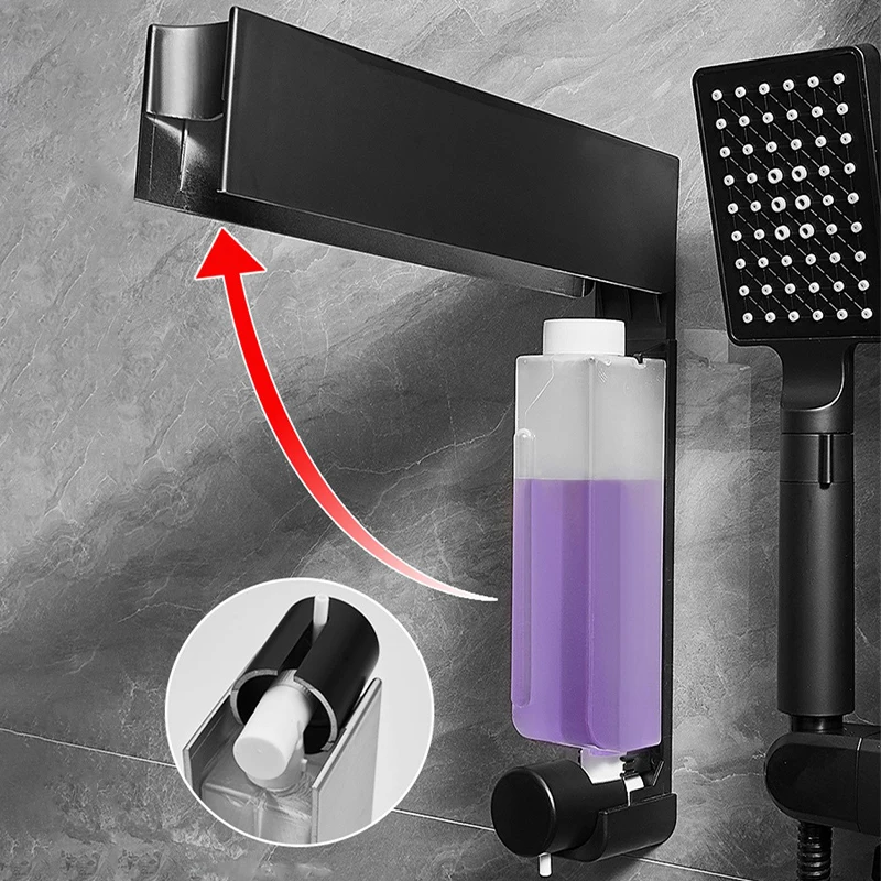 Dispensador de jabón de 420Ml, contenedor de jabón y Gel, montado en la pared, para ducha, champú y líquido, para Hotel
