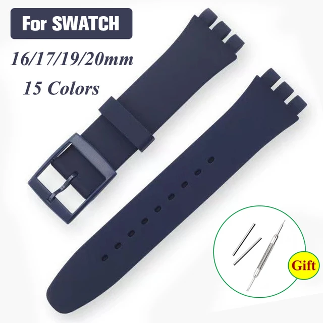 16mm 17mm 19mm 20mm Soft Silicone Bracelet Colorful Watchband for Swatch Watch Strap Replacement Watches Accessories with Tool AliExpress 1511