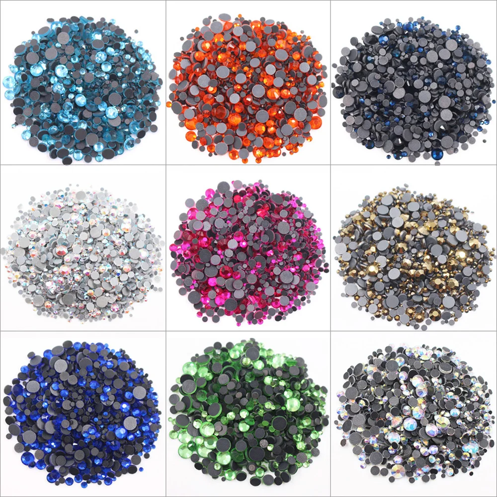 Hot Fix Rhinestones Iron On Rhinestones For Clothes Nail art High Quality SS6 SS10 SS16 SS20 Glass Crystal AB Hot Fix Stone