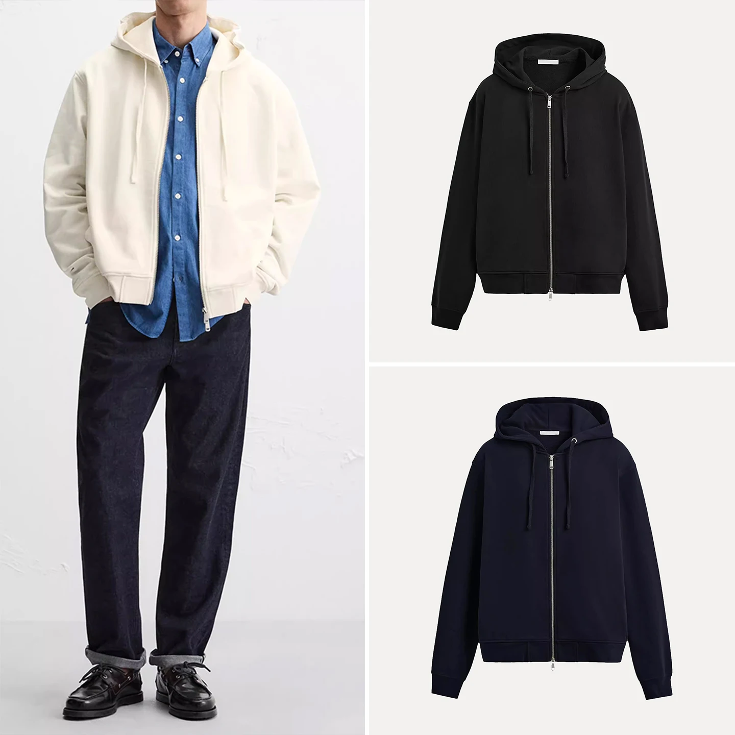 

Faionable Hooded Zipper Long Sve Sweatirt for Men Casual Versatile Personali 2025 Autumn New Arrival Z Brand