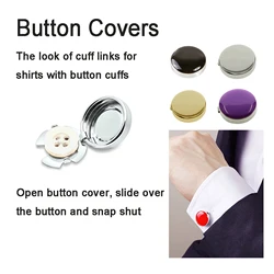 2pcs Copper Button Covers Classic Cufflinks for Men Dress Shirts Suit Party Cuff Button Covers Imitation Brass Acessory