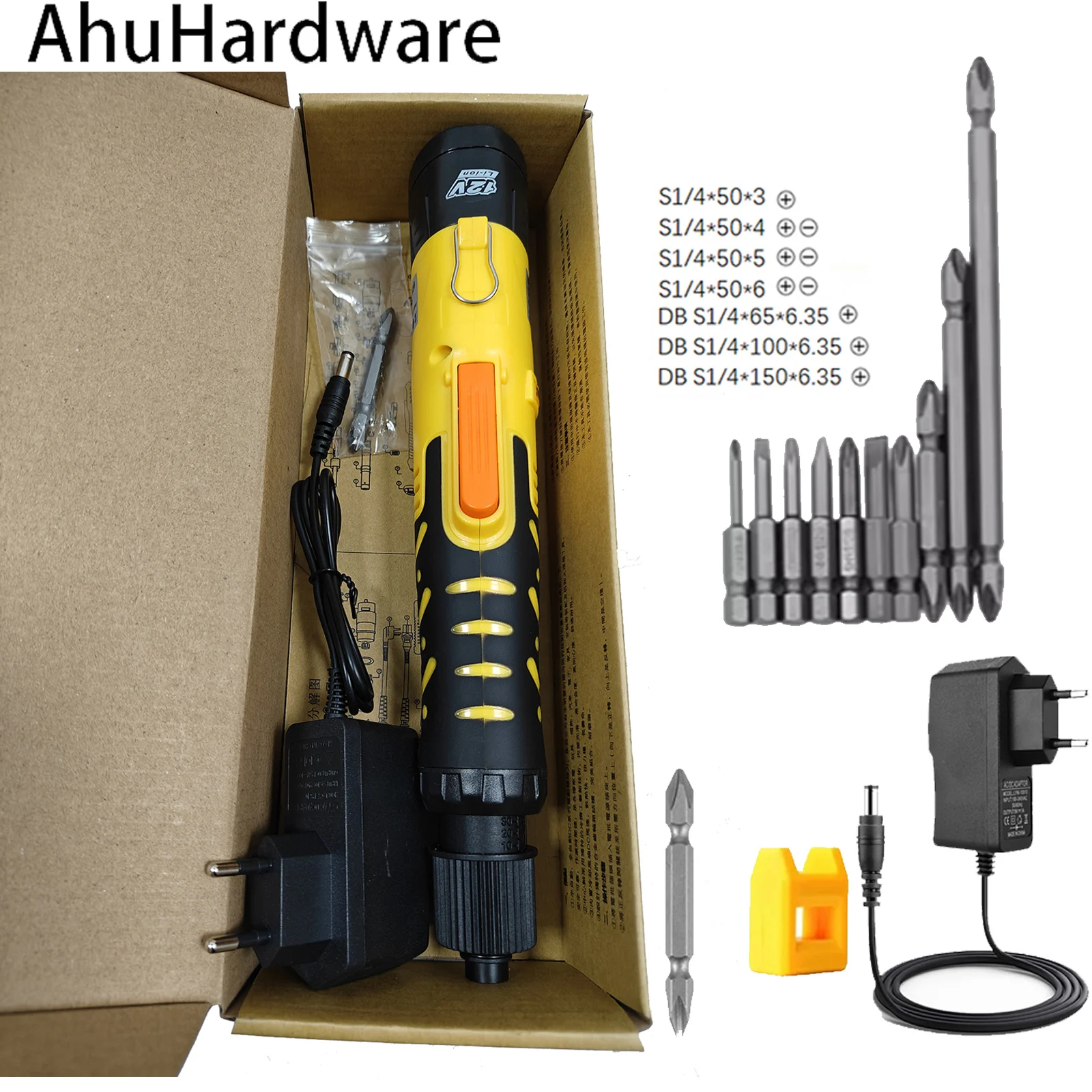 

AhuHardware ™ Беспроводная электрическая отвертка, 1500 об/мин, аккумуляторная дрель, электроинструмент, электрический отвертка с регулируемым крутящим моментом