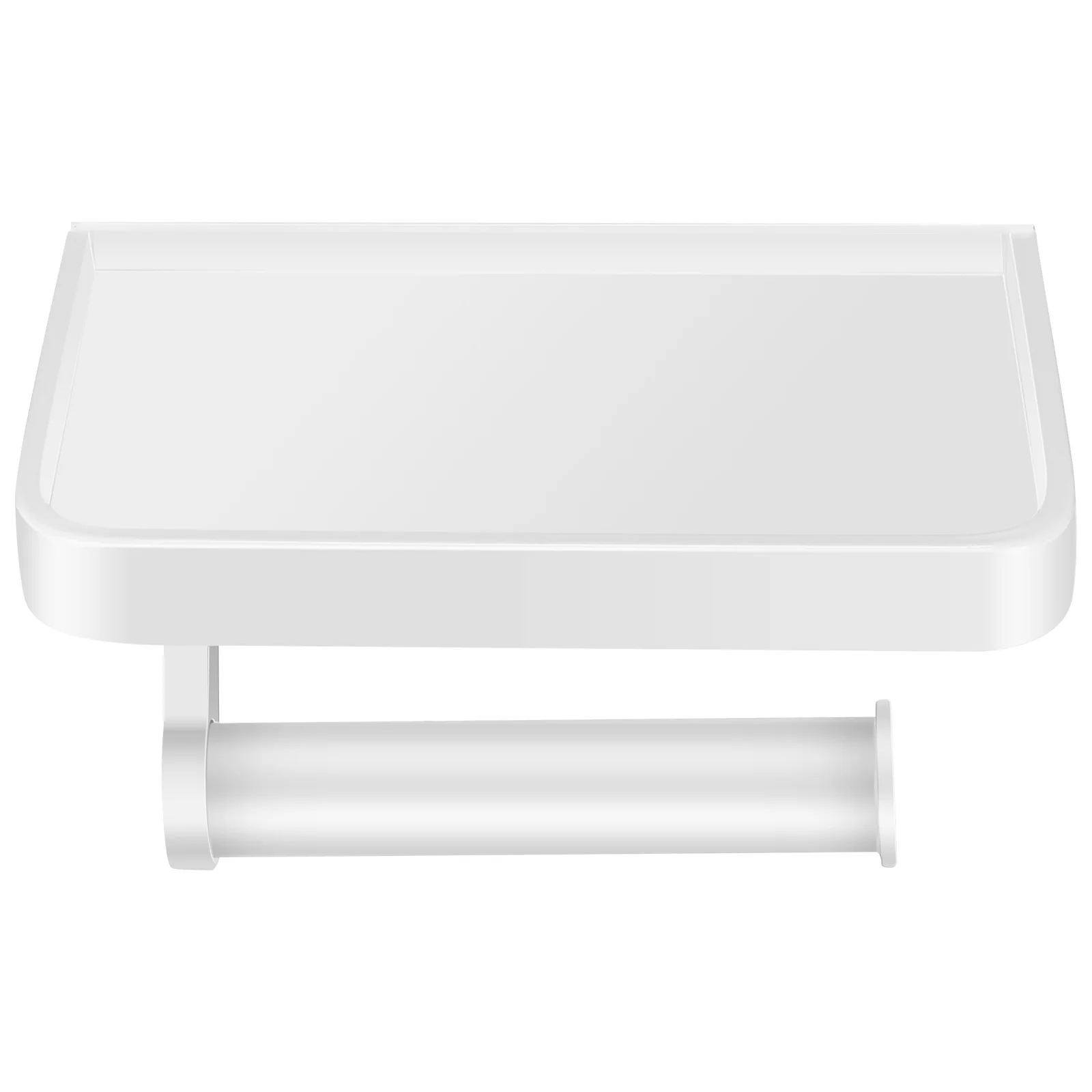 

s White Short Aluminum Alloy Toilet Paper Holder Durable Adhesive Wall Mount Strong Bearing Capacity MultiPurpose Tissue Storage