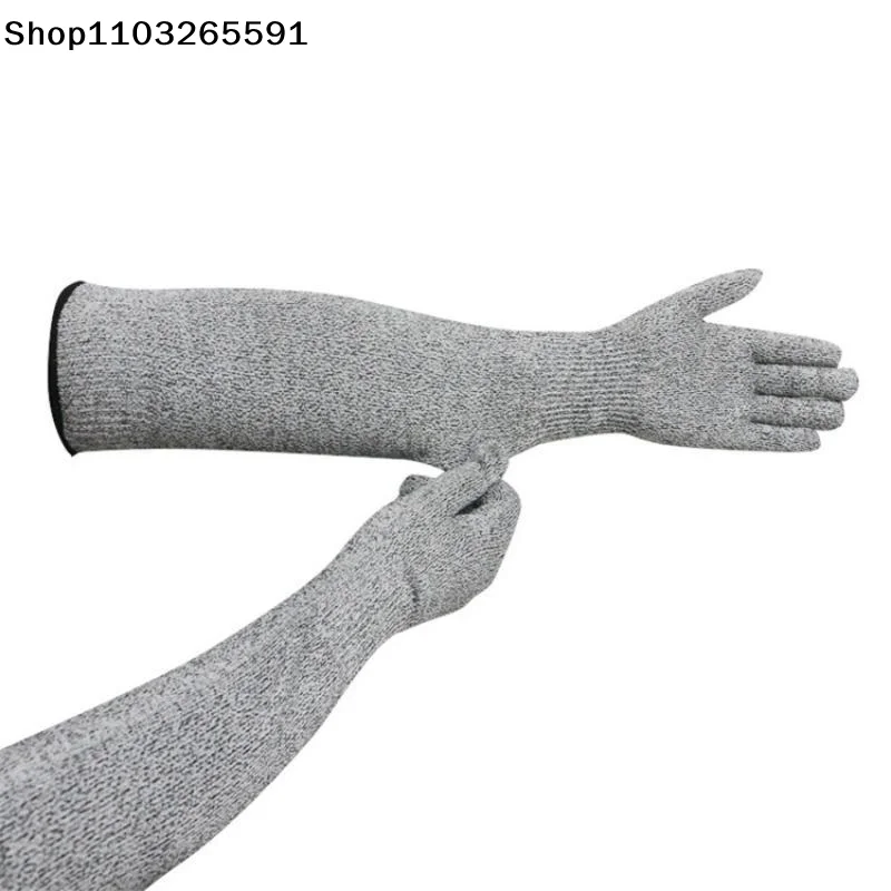 2 Pcs Cutting Resistant Bracers Protector Household Breathable Gloves Level 5 HPPE Safety Sleeves Anti Cut Arm Puncture Gloves