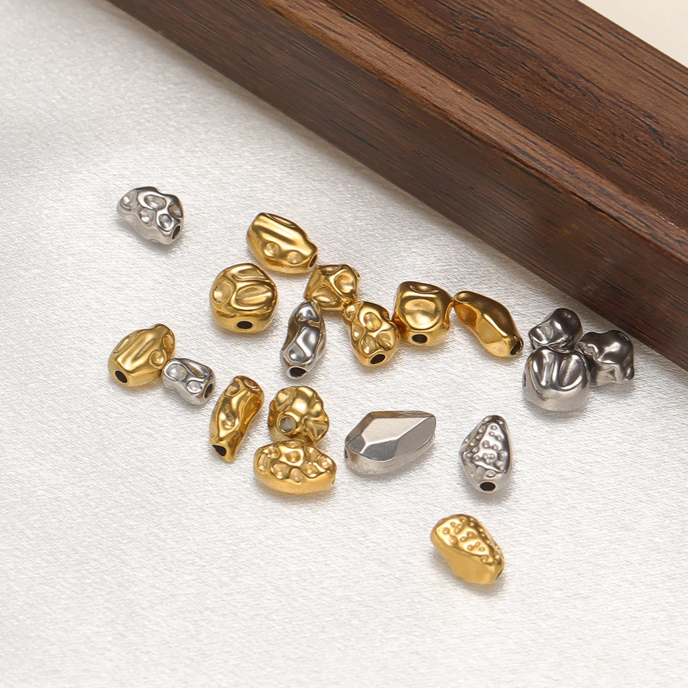 20Pcs Stainless Steel Irregular Bead Rugged Loose Spacer Beads DIY Jewelry Making Bracelet Making Necklace Wholesale Findings image 5