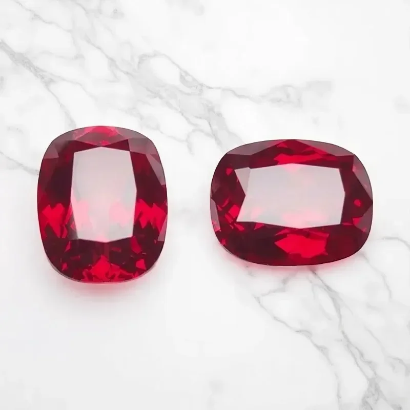 

N-Lab Grown Ruby Pigeon Blood Red Rectangular Cushion Cut Top Quality Gemstone For Diy Jewelry Making Selectable AGL Certificate