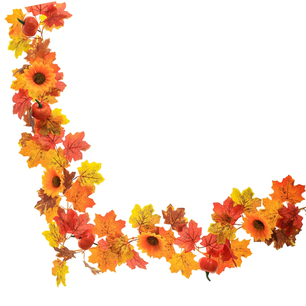 For Fall Holiday Autumn Maple Leaves Garland Autumn Decorations Berry Branches Lightweight Wreath Maple Leaves