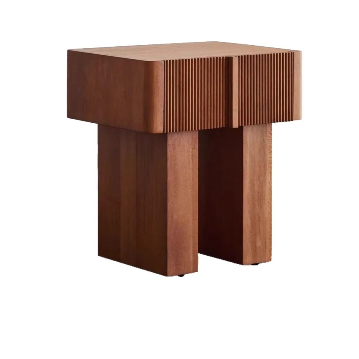 

American retro style solid wood shelf medium antique style bedroom bedside table high-end handmade boxwood production