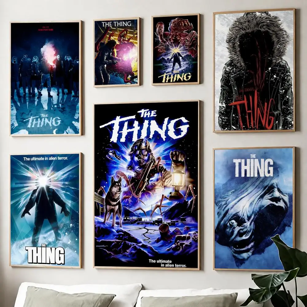 1982 Classic T-The Thing Horror Movie Canvas Poster Fancy Poster American Film Mural Home Childrens Room Wall Decor Print