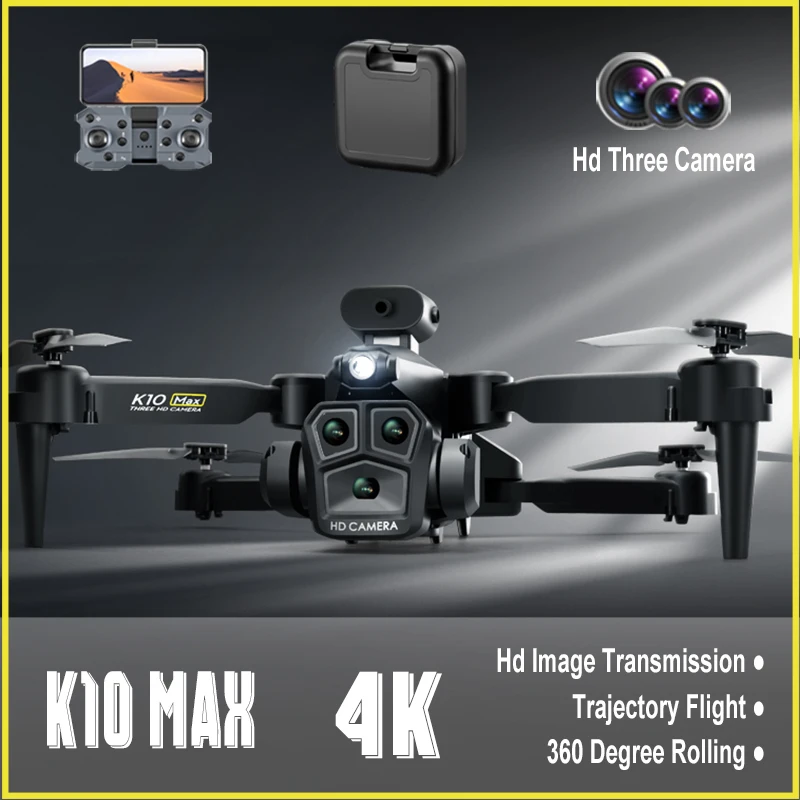 K10 MAX 4K Professional HD triple camera Aerial Photography Quadcopter Remote Control Helicopter Distance Obstacle Avoidance