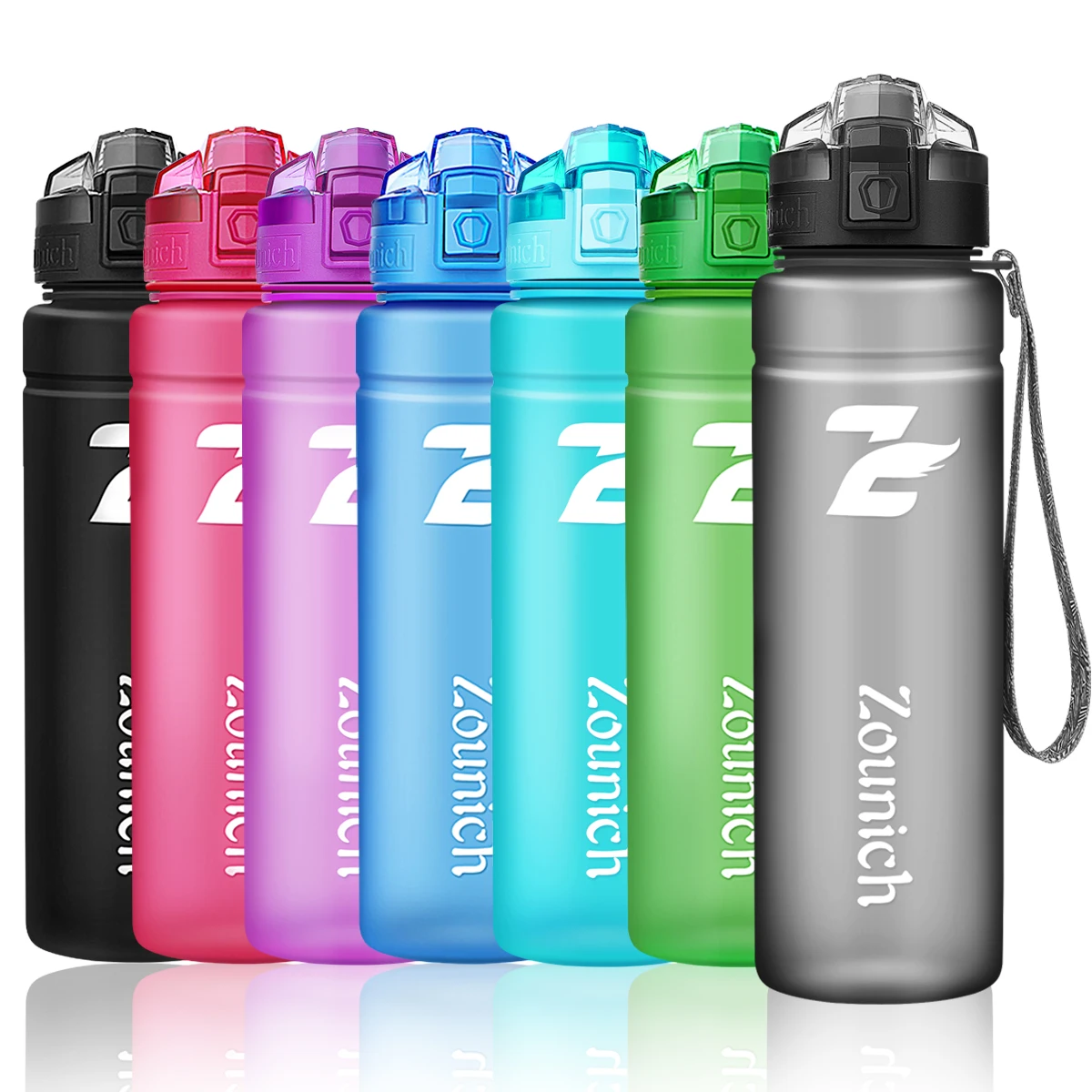 ZOUNICH High Quality Water Bottles Outdoor Sport Portable Leakproof Shakers Tritan Drinkware BPA Free