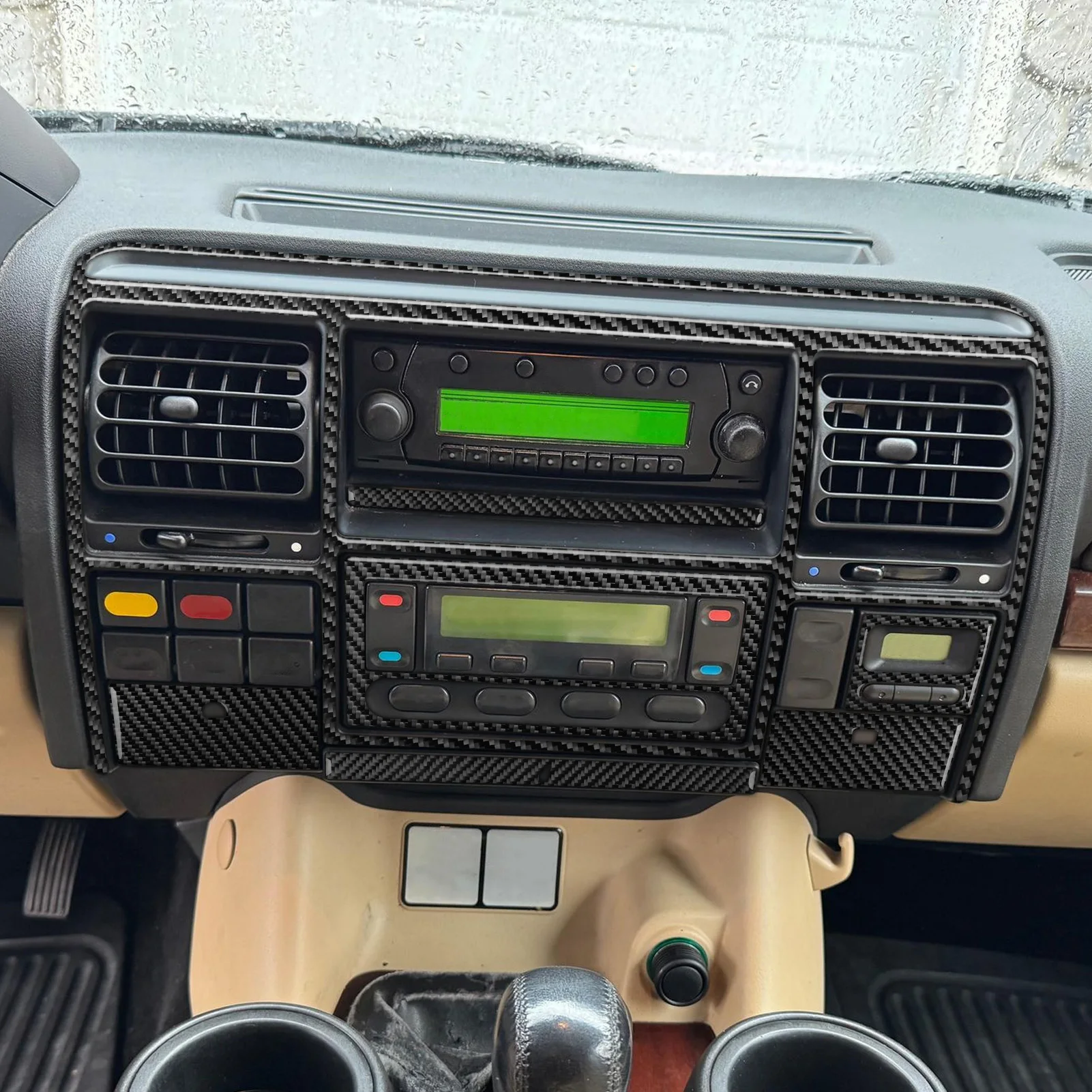 For Land Rover Discovery 1994 1995 1996 1997 1998 1999 2000 2001 2002 2003 2004 Real Carbon Fiber Center Console Trim Set B