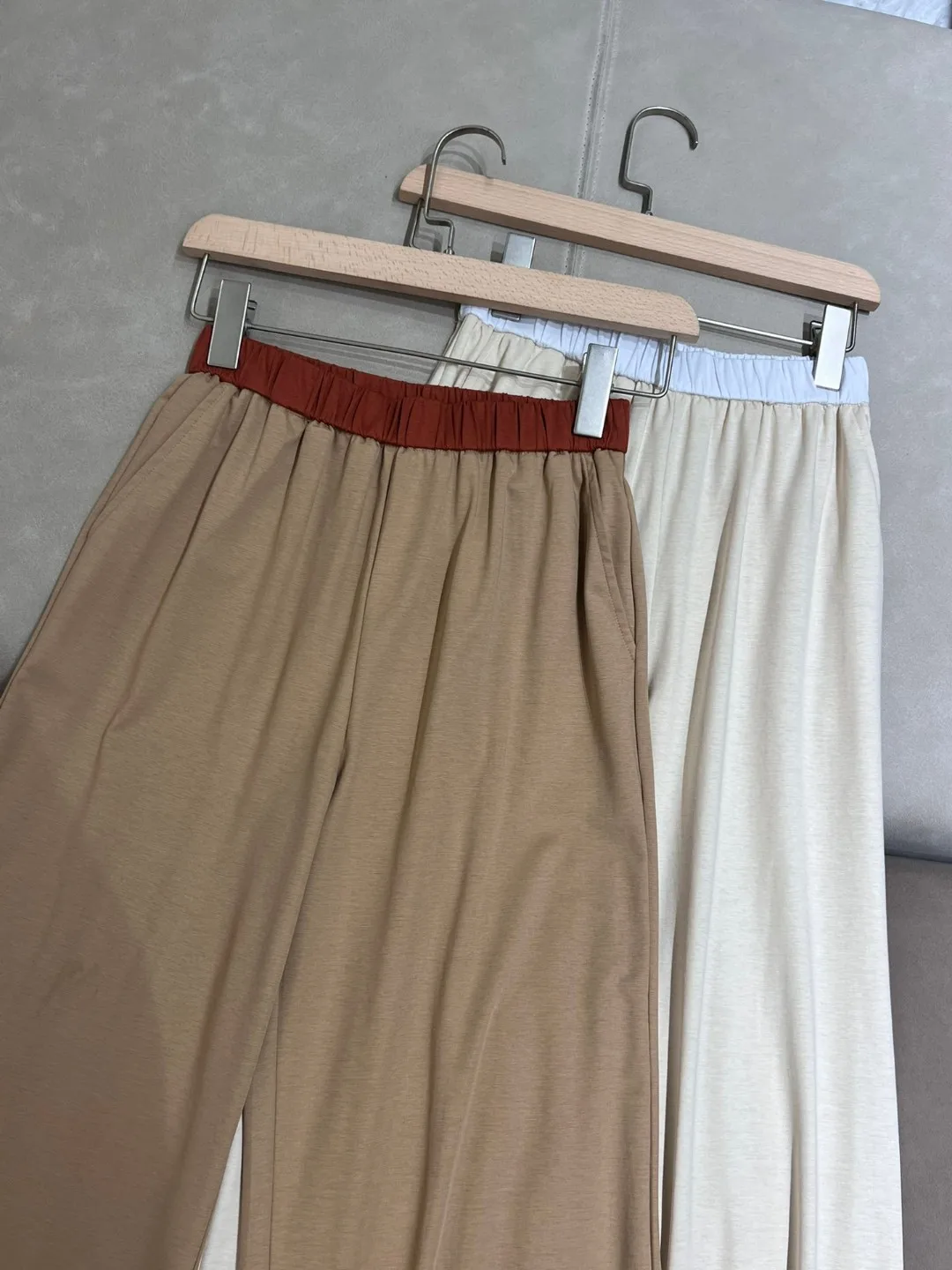 Ultra-thin cotton casual pants with loose and elastic waist