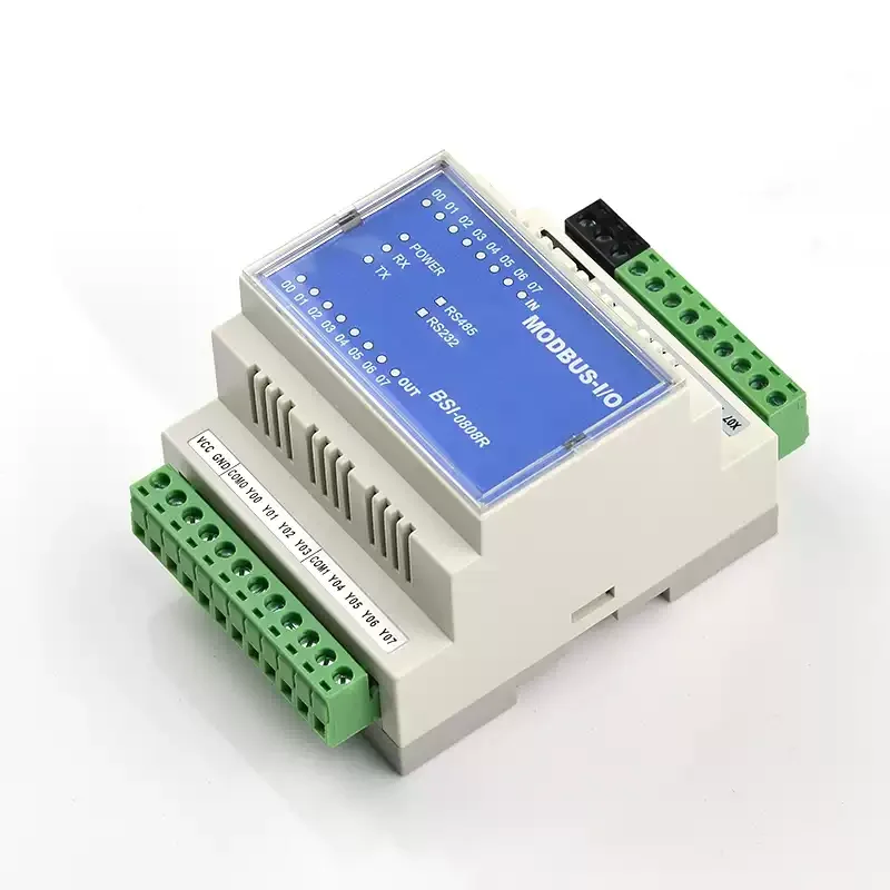 Modbus Protocol Remote Serial Port To IO Module 8 Inputs, 8 Relay Outputs RS232/485 Signal Acquisition