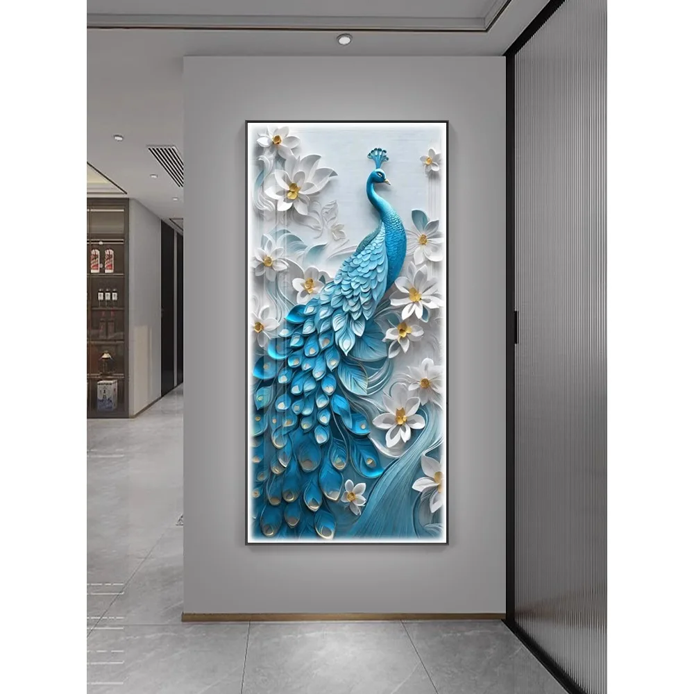 Peacock Entrance Painting Simple Style Modern Aisle Corridor End Mural