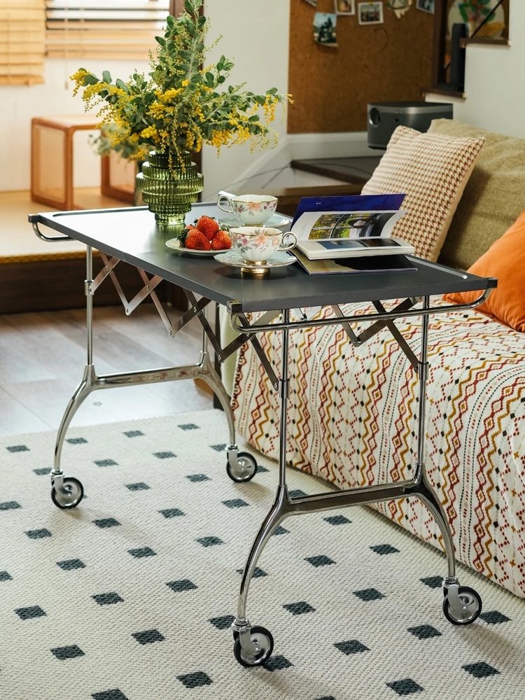 Stainless steel trolley organ folding table sofa edge
