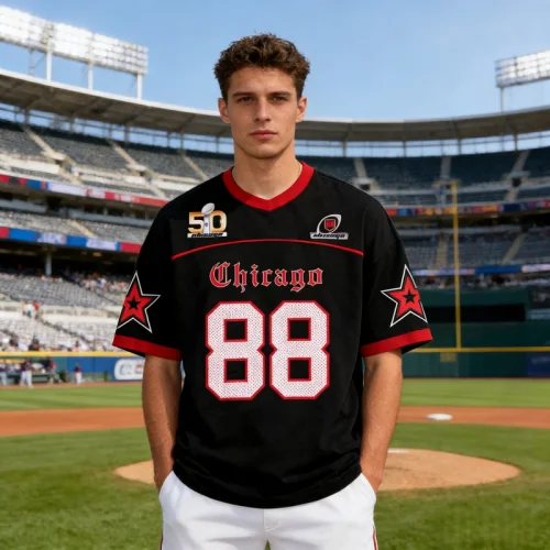 

Summer New Men's Letter No.88 Chicago Print Round Neck Short Sleeve T-shirt Outdoor Sports Mesh Jersey Training Family Kids Tees