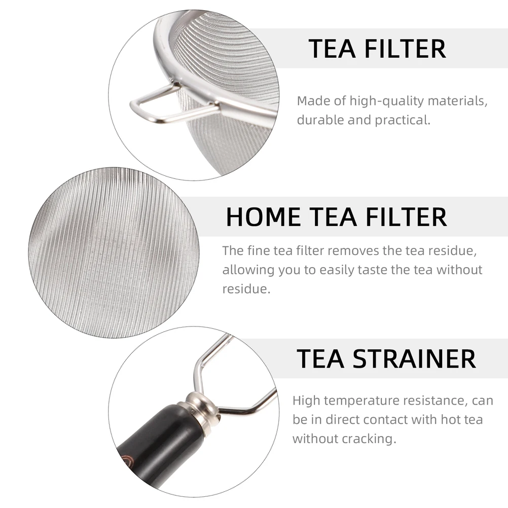 

Household Tea Filter Stainless Steel Ceramic Mesh Tea Strainer Comfortable Ergonomic Handle Daily Infuser