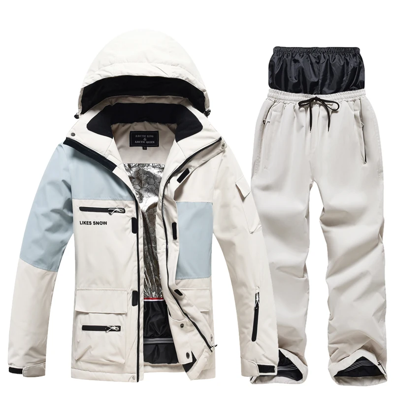 Unsex Colors Matching Man & Woman Snow Wear Waterproof Ski Suit Set Snowboard Clothing Outdoor Costumes Winter Jackets And Pants