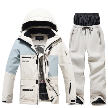 Onsekse Kleuren Bijpassende Man & Vrouw Sneeuwkleding Waterdichte Skipak Set Snowboardkleding Outdoor Kostuums Winter Jassen En Broek