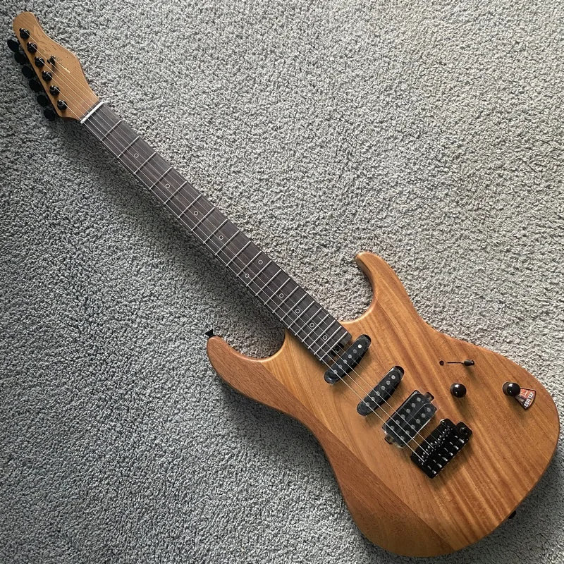 

6-String Electric Guitar Solid Mahogany Body Roasted Maple Neck Handmade Frets AiNico Pull-Push Lock Machine Heads Premium Elect