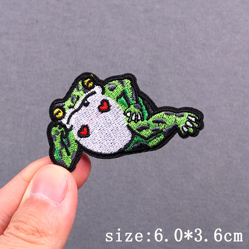 Hip Hop Animal Patch Iron On Patches For Clothing Knife Duck/Frog Embroidery Patches On Clothes Fusible Patch For Clothes Badges