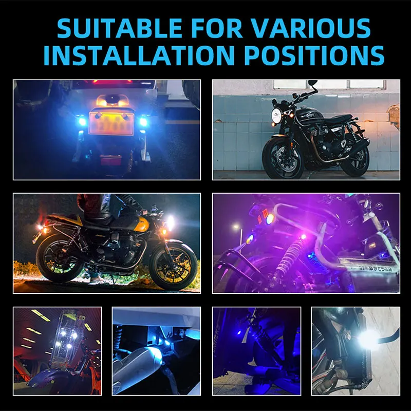 2×motorcycle Eagle eye lamp signal Driving lights Headlights Fog lamp Auxiliary lights warning Tail lights indicate beacon bulb