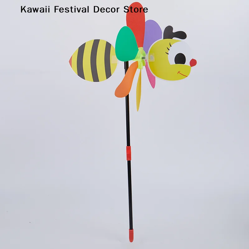 【K】Cute Three-dimensional Windmill Cartoon Children Toys Home Garden Decoration Wind Spinner Whirligig Yard Decor