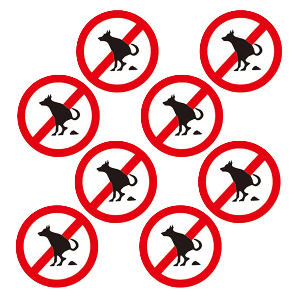 

8 Pcs Water Proof Sign Nail Stickers Warning Signs Pvc Pooper Scooper Funny