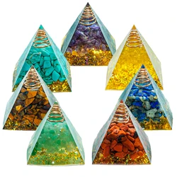 4cm Natural Crystal Pyramid Energy Quartz Amethyst Reiki Healing Crystal Chakra Resin Pyramid Meditation Tool Home Decor