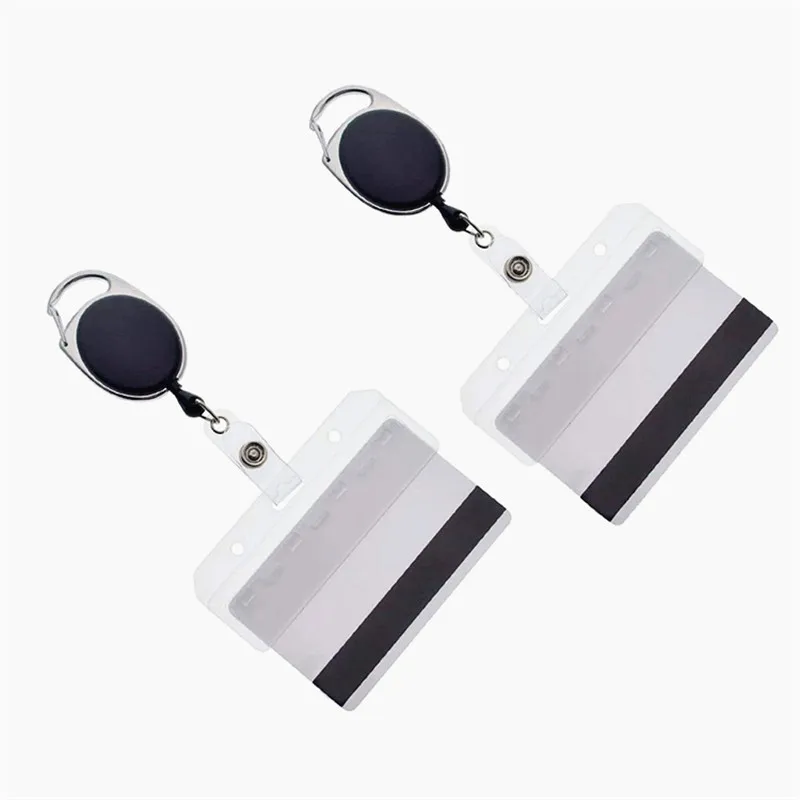 Credential Holder Zinc Alloy Badge Holder Transparent PC Identification Card Holder ID Reel Holder Removable Nursing Accessories