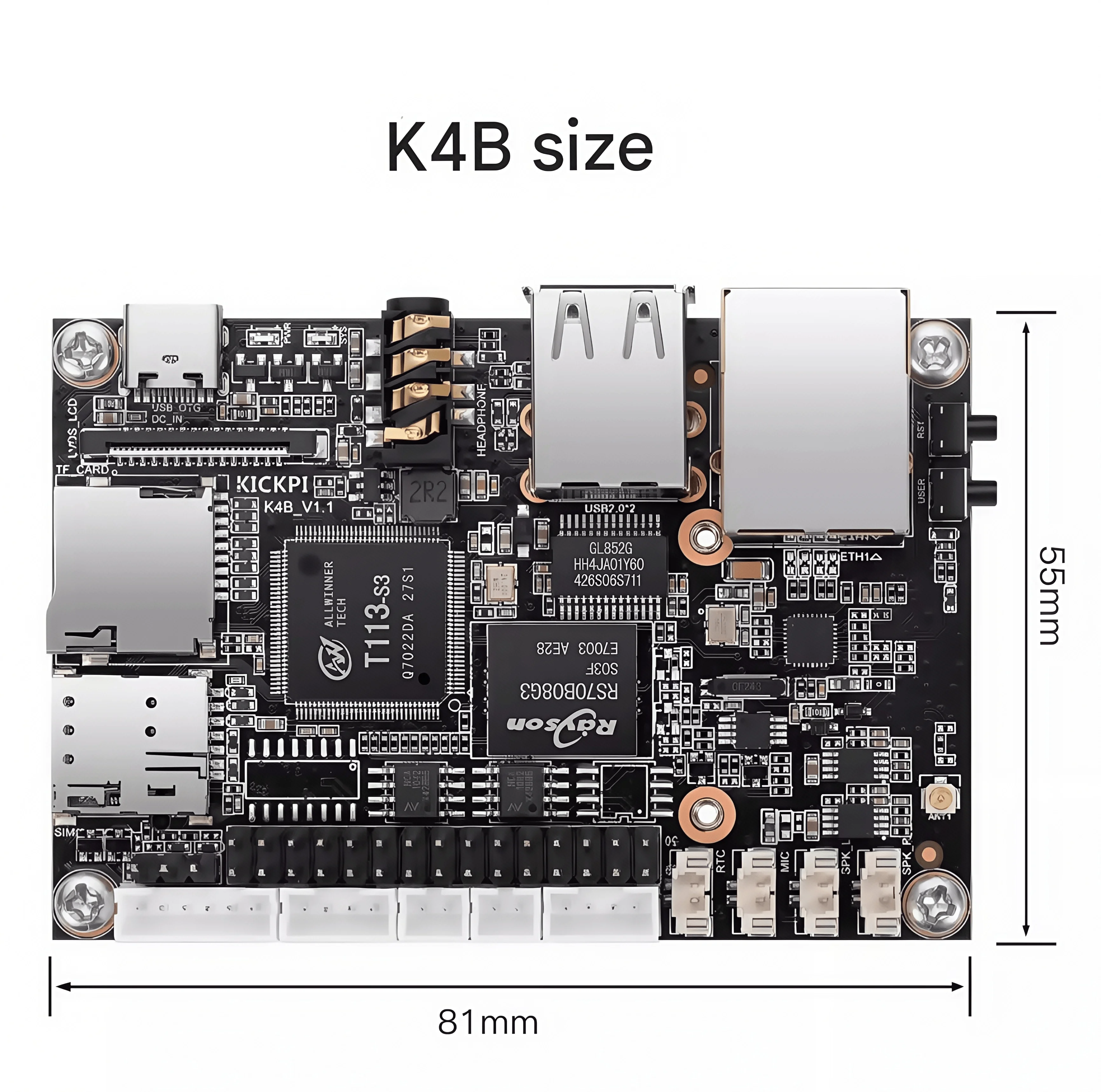 K4B Allwinner T113-S3 development board Linux motherboard Allwinner embedded arm core board