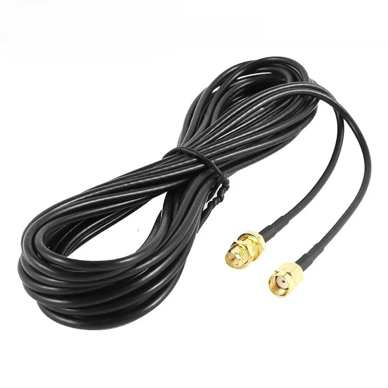 Copper Core RG174 Coaxial Cable - RP-SMA/SMA Male to Female Feeder for Router Antenna & WiFi Network Adapter