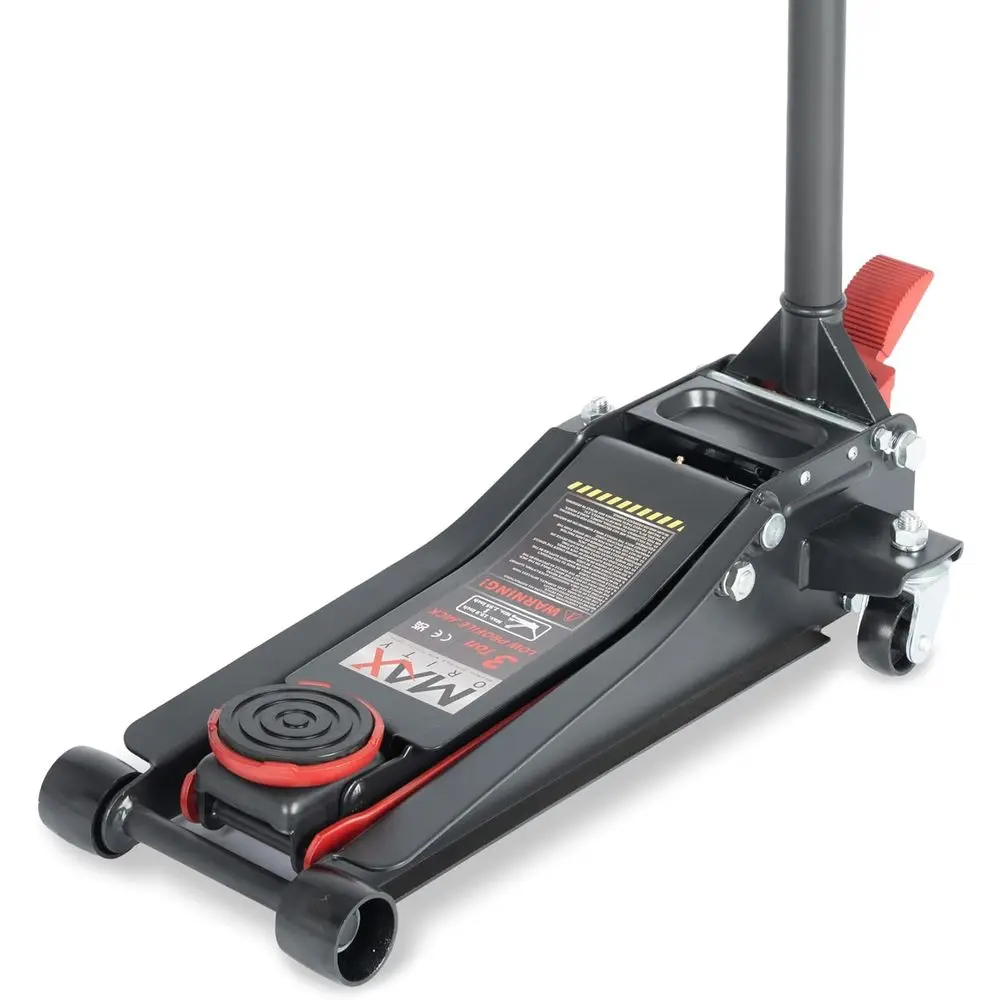 

3-Ton Heavy-Duty Low-Profile Racing Floor Jack with Quick-Lift Hydraulic Pump, Foot Pedal, and Magnetic Pad for Car Maintenance