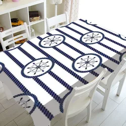 Blue And White Stripes Luxury Kitchen Wedding Decoration Coffee Table Tablecloth Waterproof Tablecloth Nappe De Table