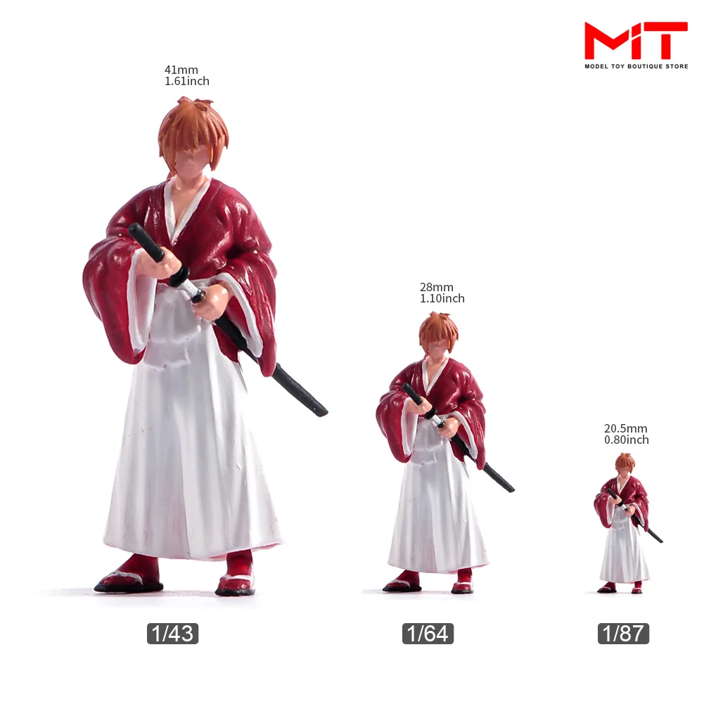 Miniatures Figures 1/87 1/64 1/43 1/24 Samurai Man Resin Figurine Diorama Model Creative Scene Dolls Props Collection Display