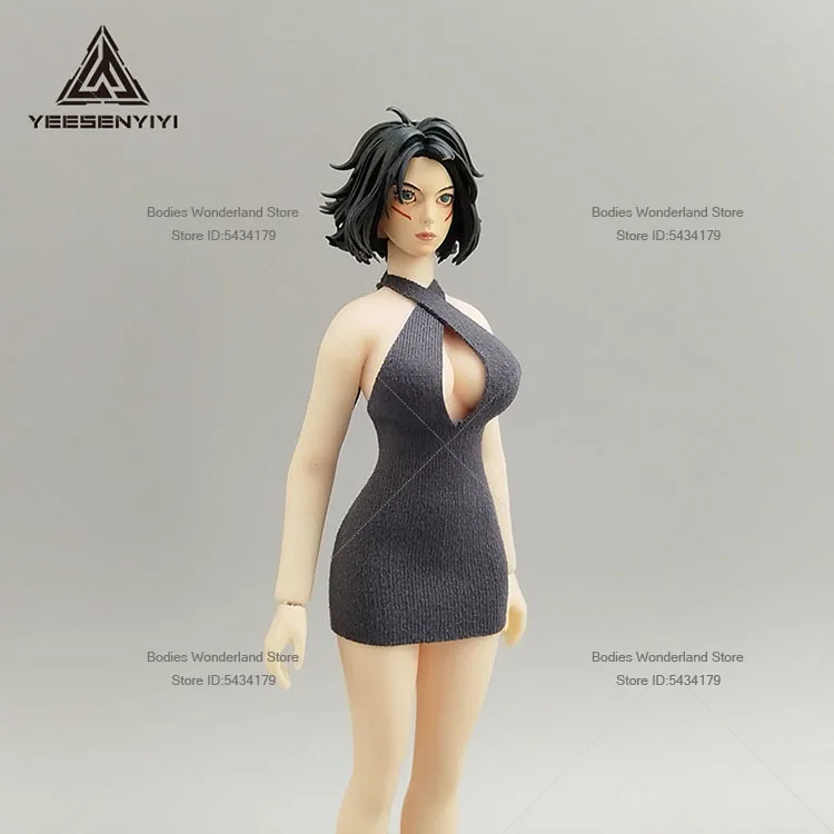 In Voorraad 1/12 Schaal Mobile Suit Meisje Sexy Strapless Elastische Opknoping Nekkoord Korte Rok Voor 6Inch Action Figure pop Lichaam