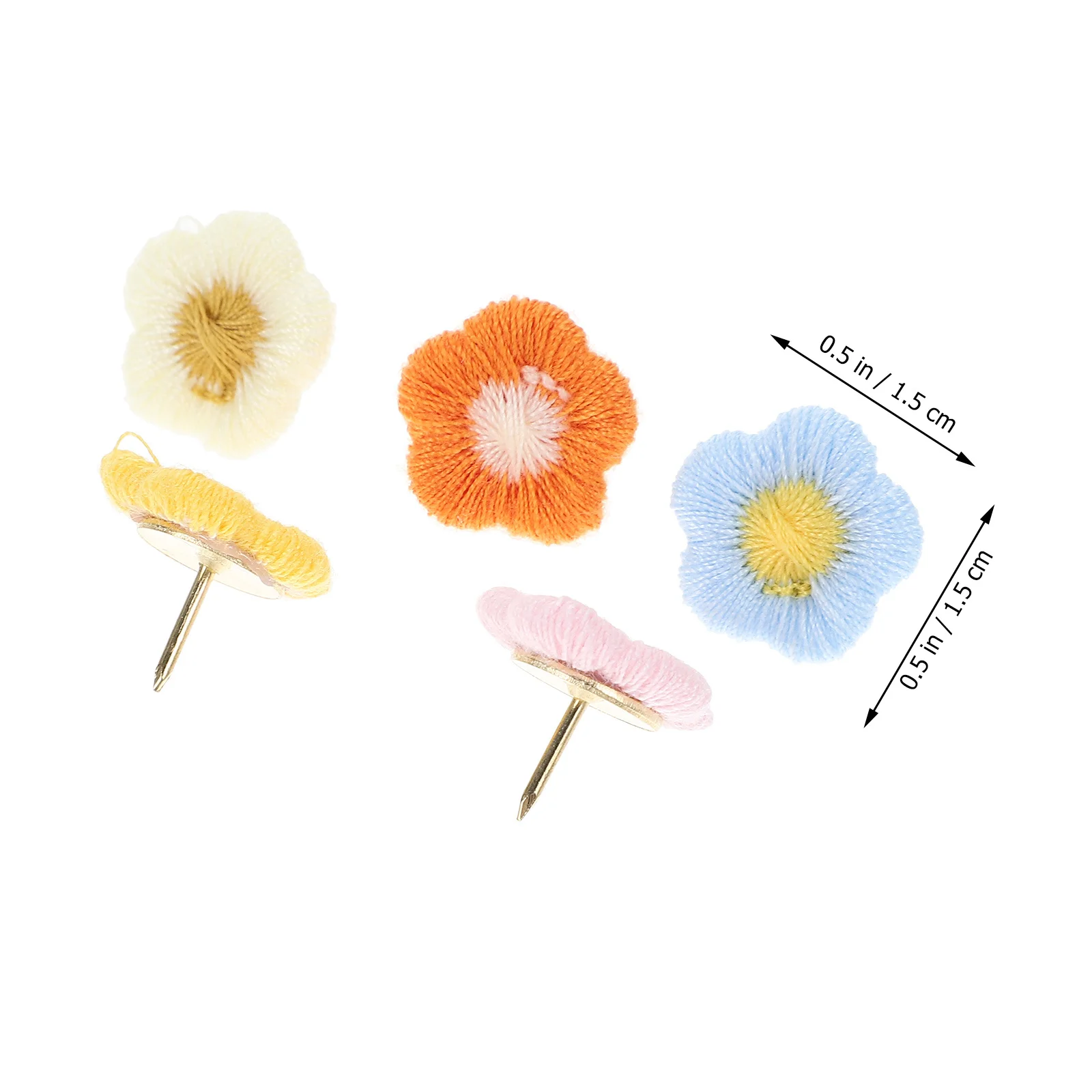 

60pcs Flower Shaped Push Pins Bright Color Thumb Tacks For Office Desk Accessories Map Supplies Cork Board Home Use