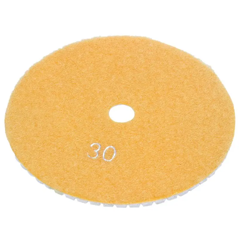 Precise 5Pcs 5 Inch 125Mm Wet Diamond Polishing Pads Marble Granite Grits 30