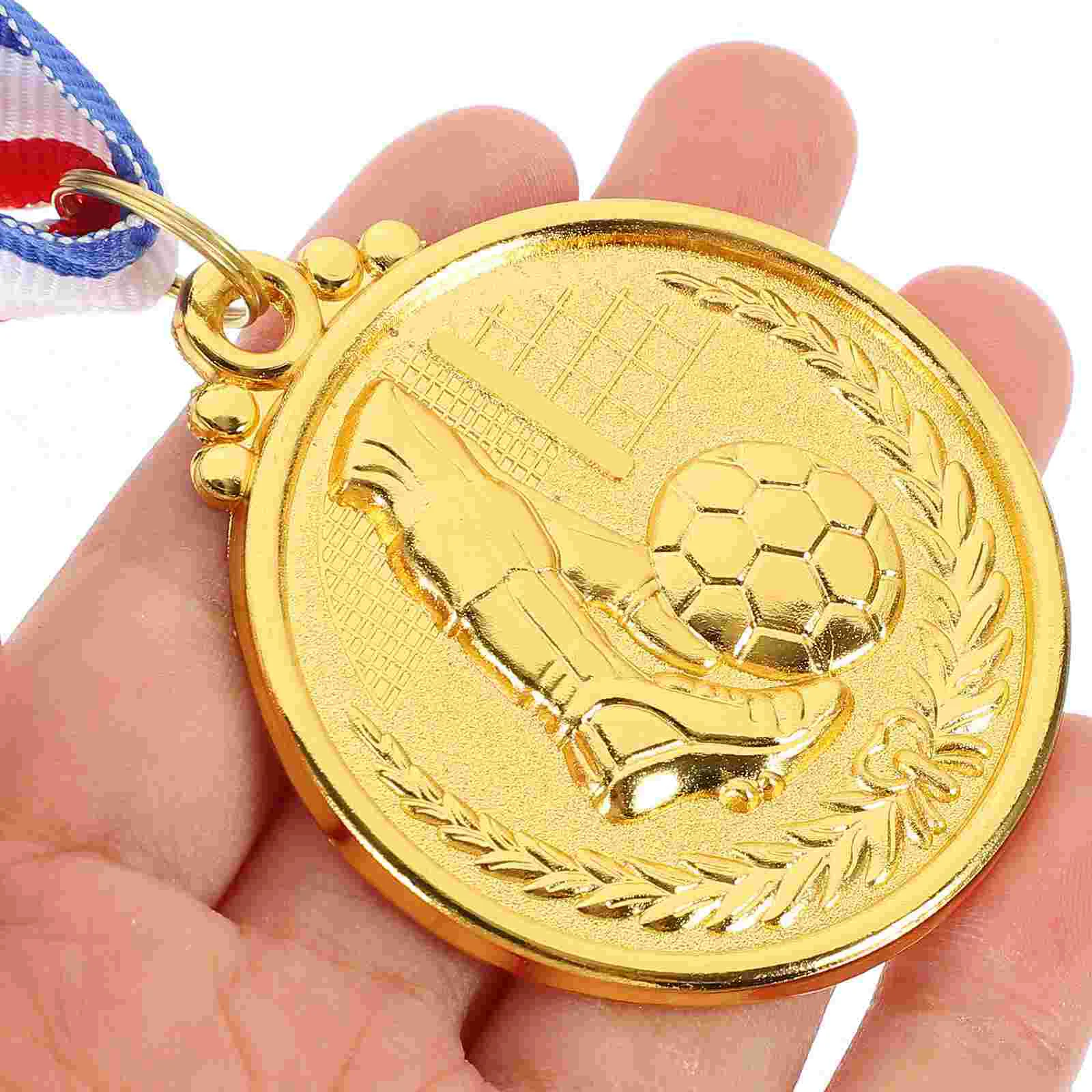 12 Pcs Football Cup Medal Recognition Medals for Awards Bronze Soccer Zinc Alloy Reward Sports