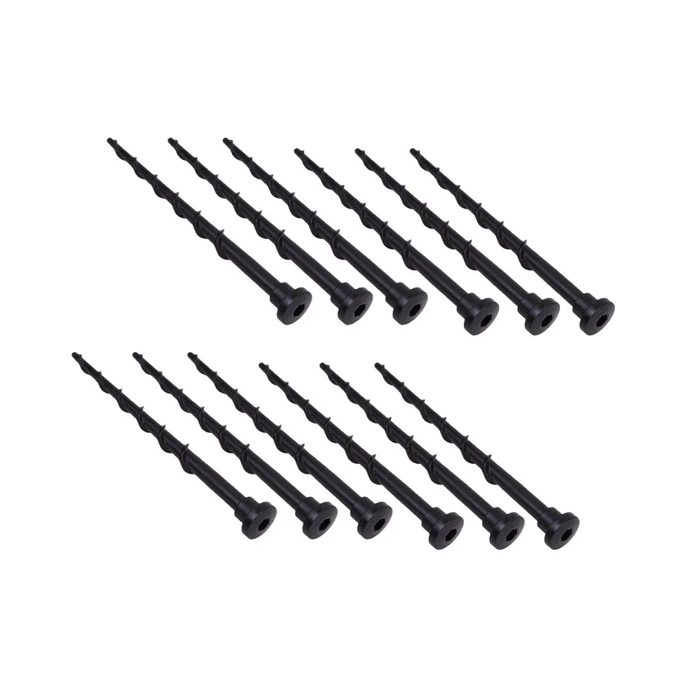 12 Pack Plastic Ground Screws for Robotic For Lawn Mower Charging Station Anchoring and Garage Mounting Performance