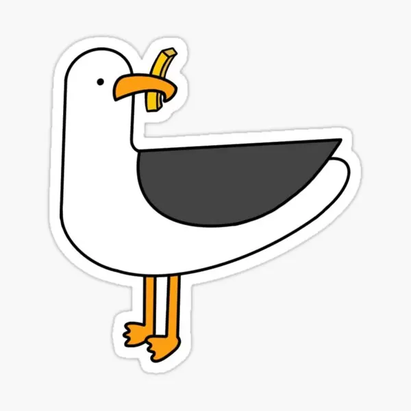 Seagull Fry Thief  5PCS Stickers for Room Cartoon Laptop Wall Cute Decor  Kid Car Art Print Stickers Anime Decorations